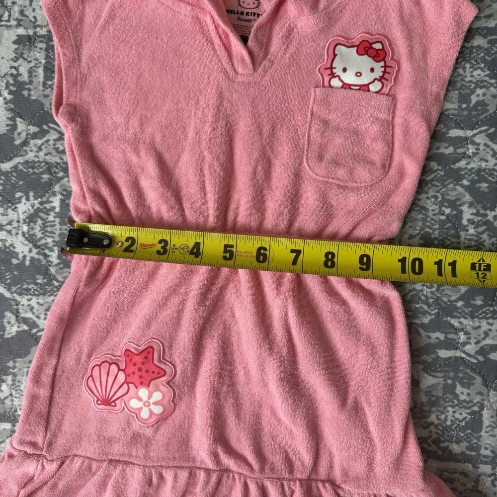 Sanrio Hello Kitty Bath Swim Terrycloth Towel Dress w Hood 2T Pink Seashell